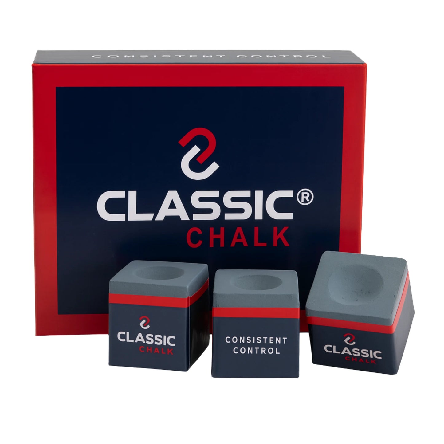 Caixa 12 Giz de Bilhar Classic Cinzento para tacos de bilhar