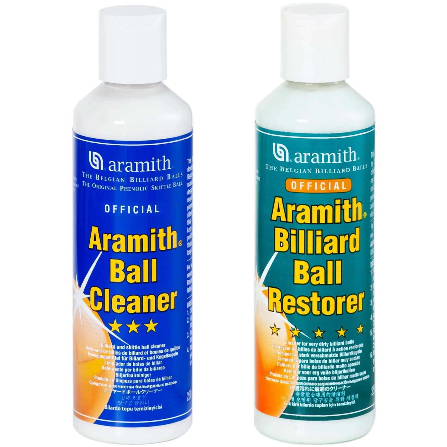 Kit de Limpeza e Restauro para Bolas de Bilhar Aramith Cleaner + Ball Restorer