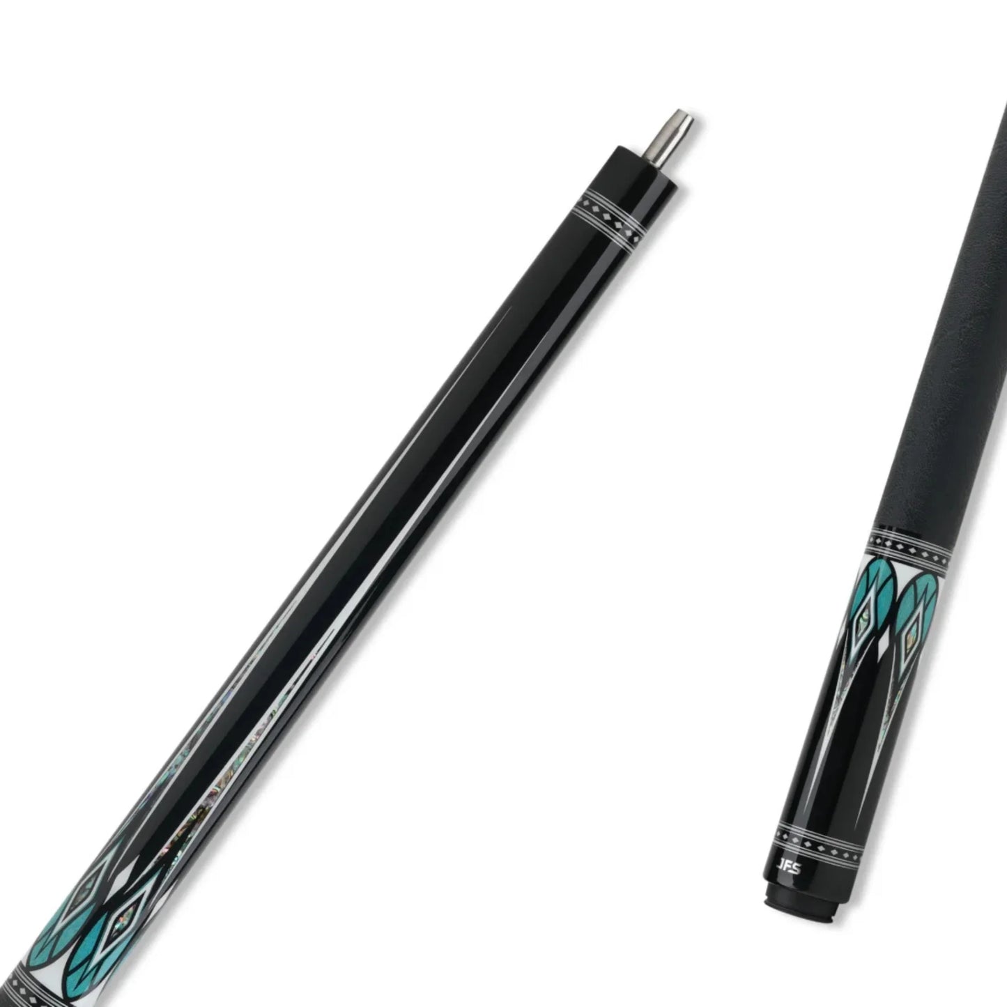 Taco de bilhar JFlowers Valen Flow JF20-29F preto e verde-azulado