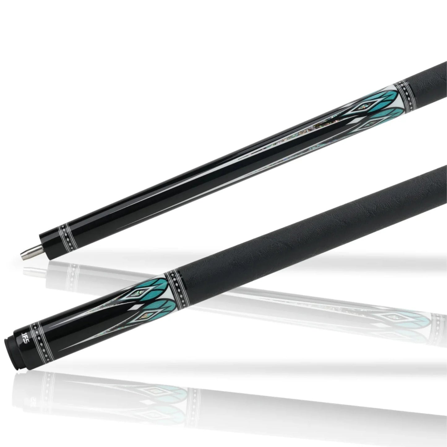 Taco de bilhar JFlowers Valen Flow JF20-29F preto e verde-azulado