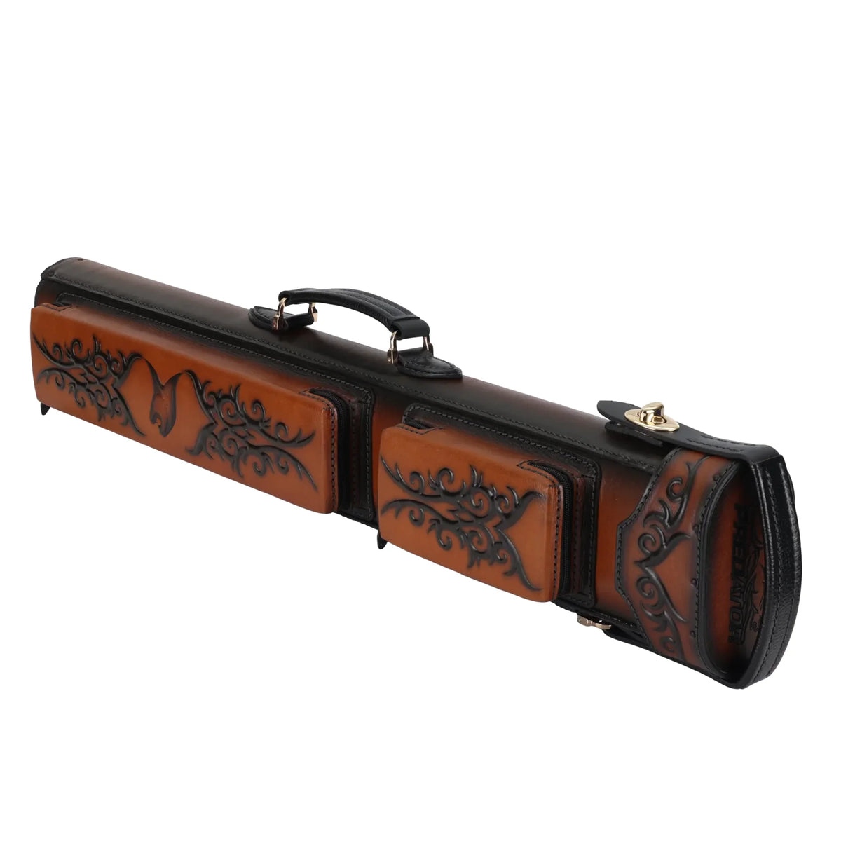 Taqueira rígida Predator Volturi Edição Limitada 3x6 em couro castanho e preto