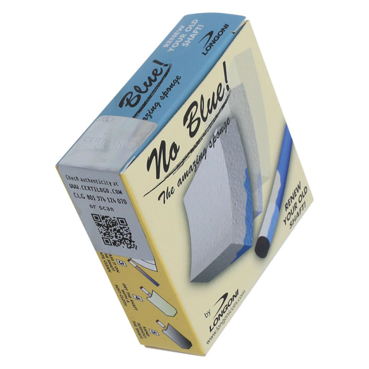 Esponja de limpeza Longoni No Blue para varas de bilhar em madeira