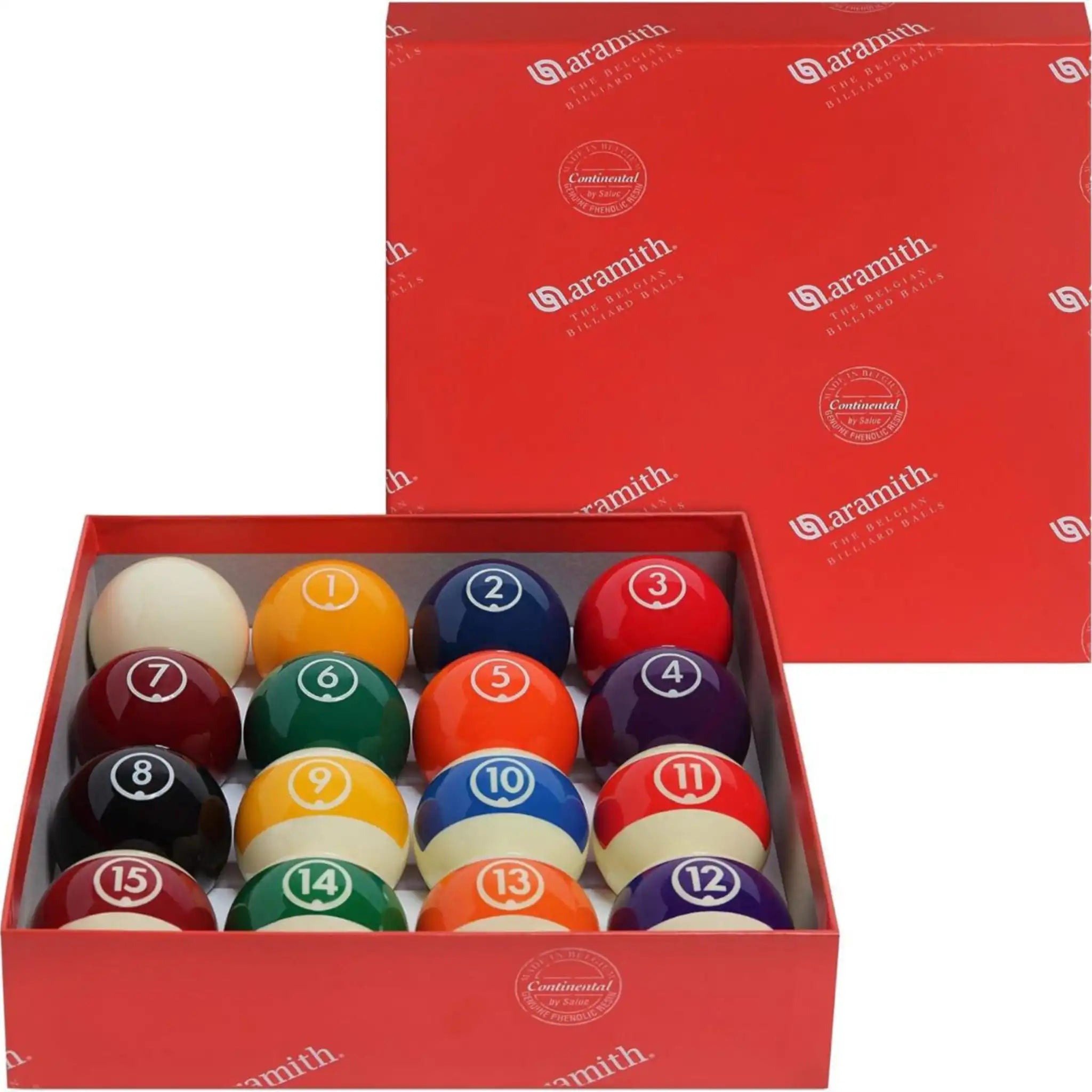 Jogo de Bolas de Bilhar para Pool Aramith Continental 57,2 mm