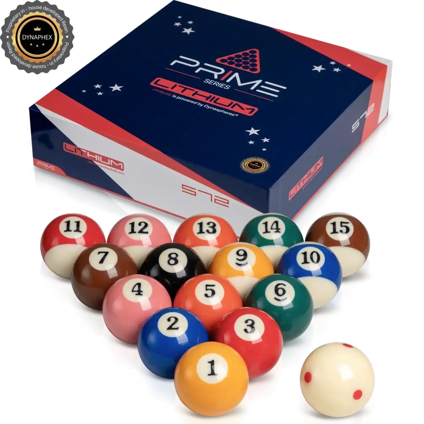 Jogo de Bolas de Bilhar para Pool Dynaspheres Prime Lithium 572