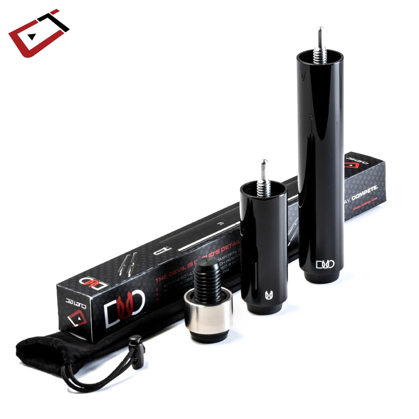 Extensor para tacos de bilhar Cuetec DUO Gen I Cynergy preto com adaptador