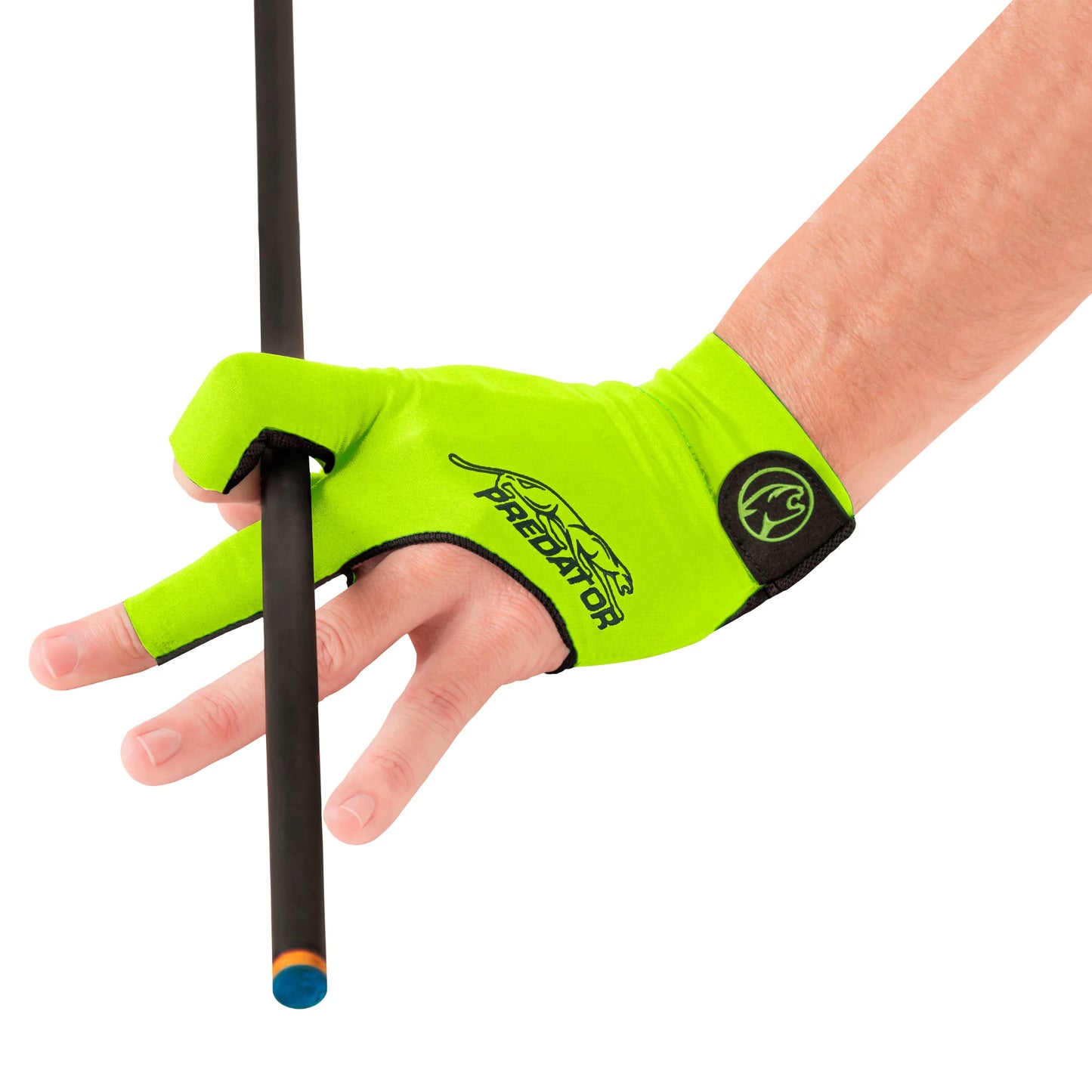 Luva de bilhar Predator Second Skin verde néon de 3 dedos