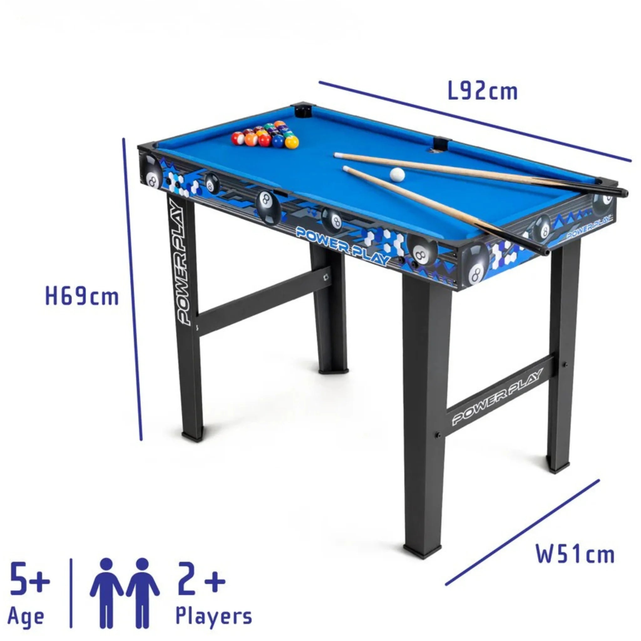 Mesa de Bilhar Infantil Power Play 3ft com Acessórios