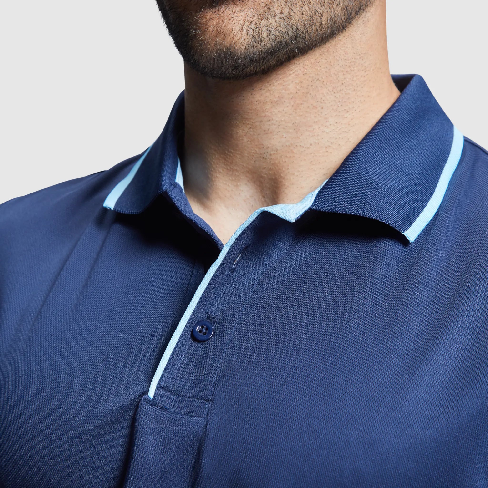 Polo Desportivo para Homem Pro Mont Branco e Azul Royal