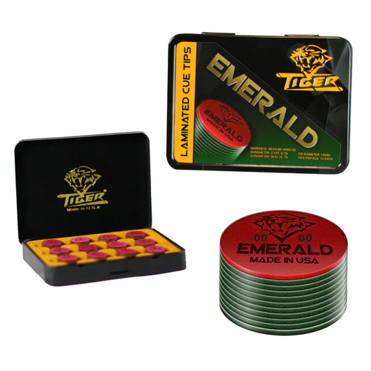 Sola laminada Tiger Emerald 14mm para tacos de bilhar