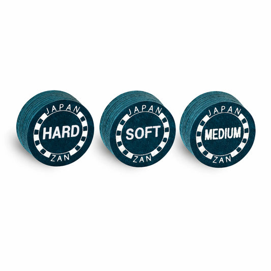 Sola Zan Plus para tacos de bilhar disponível em soft medium e hard para diferentes estilos de jogo