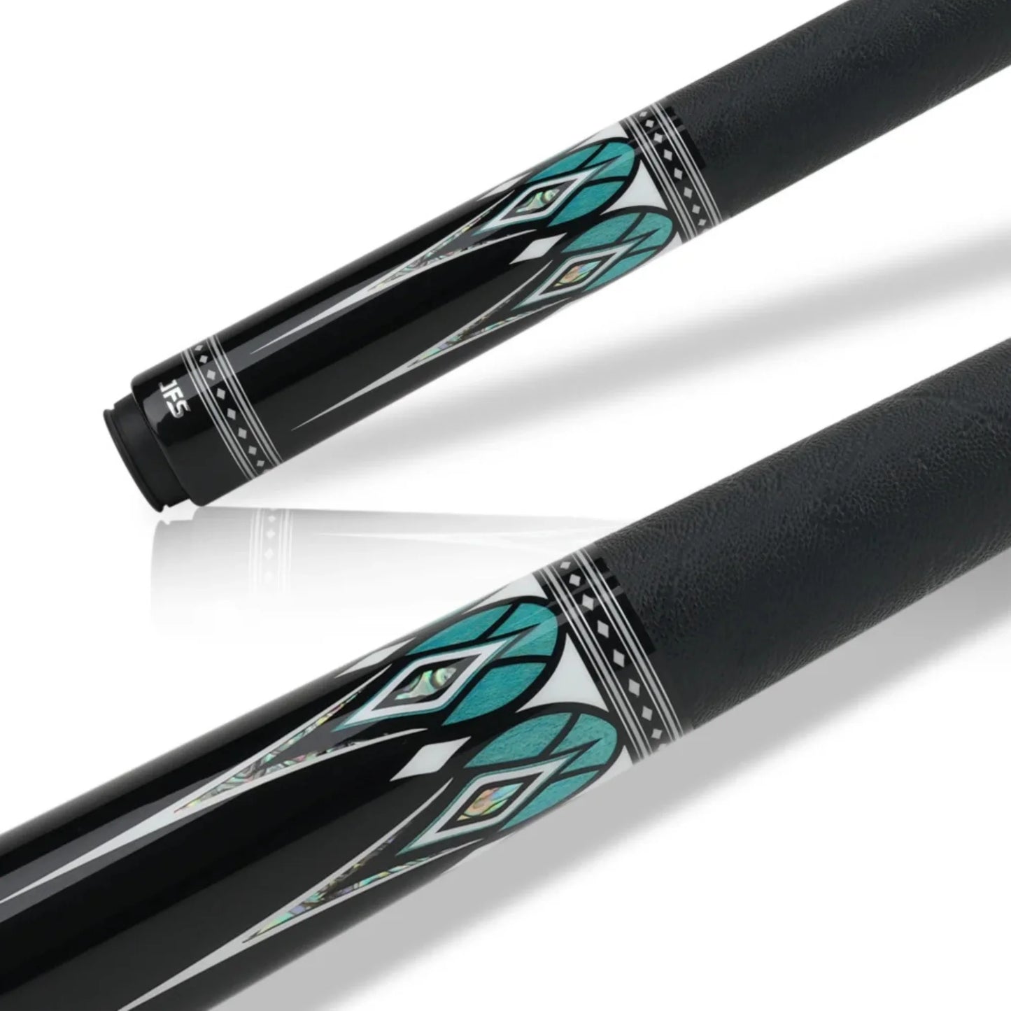Taco de bilhar JFlowers Valen Flow JF20-29F preto e verde-azulado