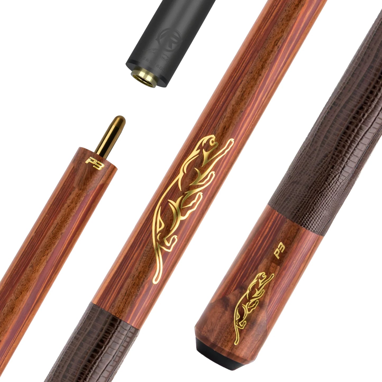 Taco de bilhar para pool Predator P3 Prowler com punho em couro Lizard Grain