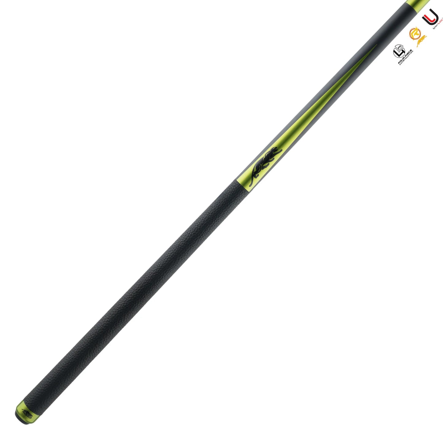 Taco de bilhar para pool Predator SP2 Lime Green 1 Uni-Loc com acabamento preto mate e detalhes verde metálico