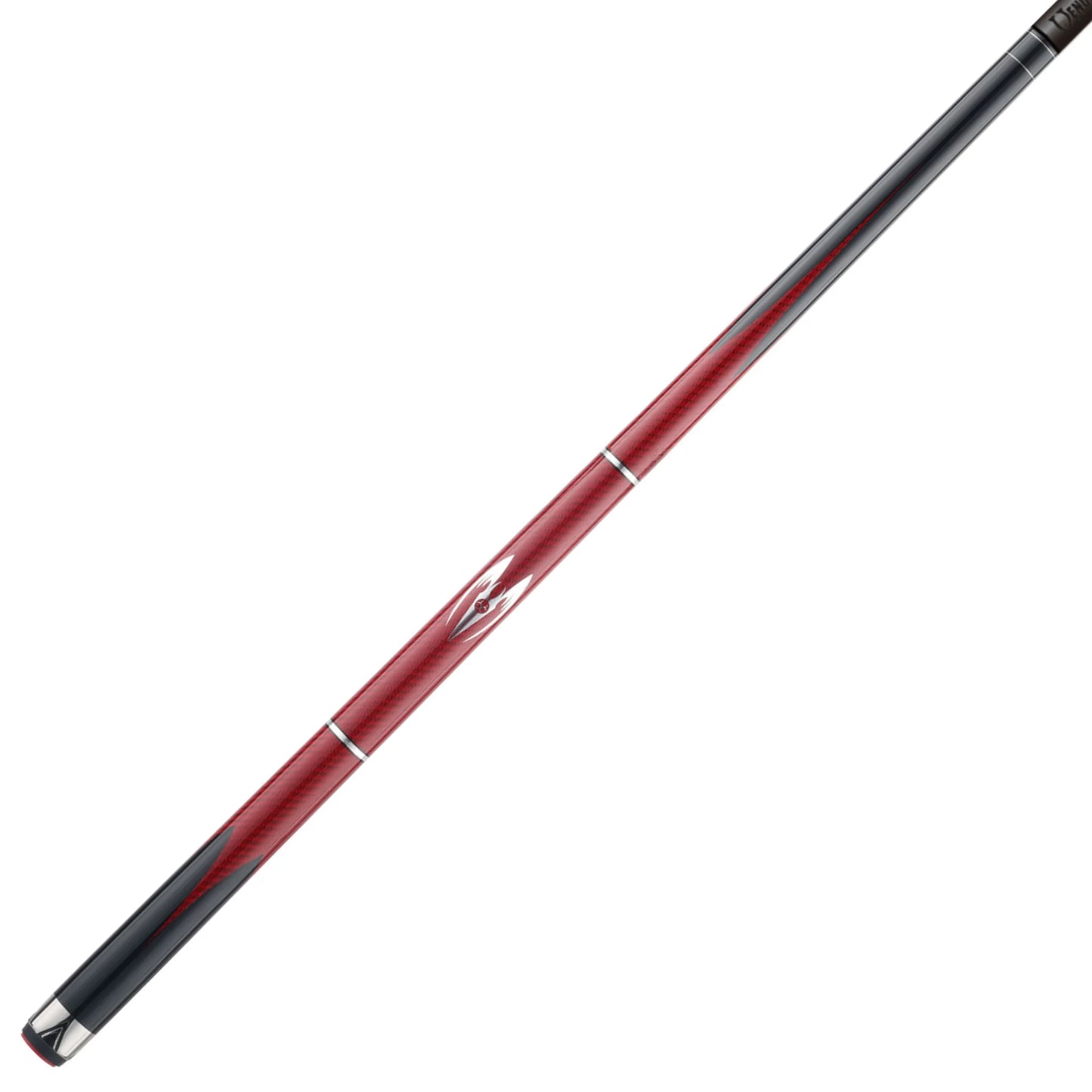 Taco de pool Poison Maelith preto e vermelho com vara de carbono