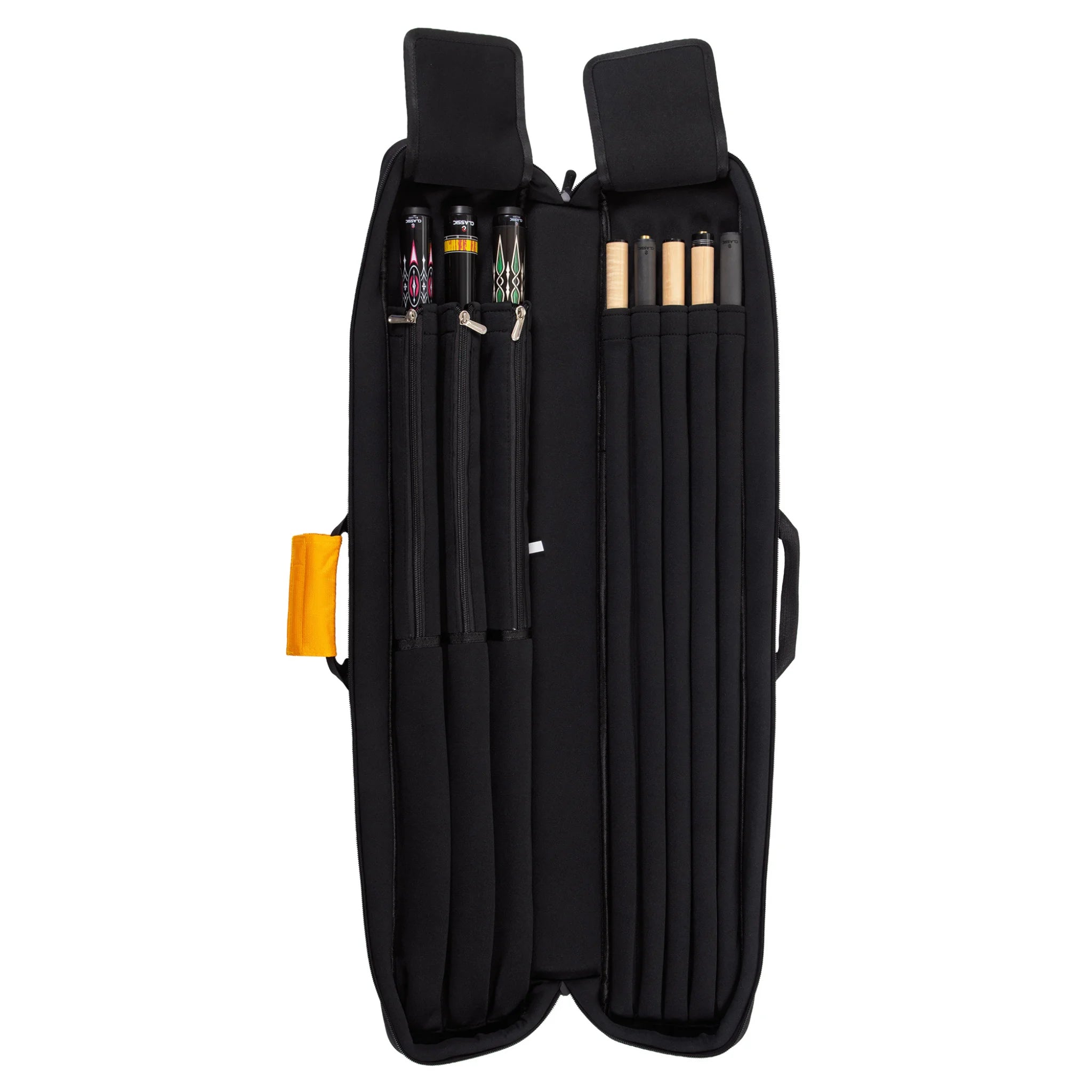 Taqueira Soft CueBuddy Preta e Amarela 3x5 para Tacos de Bilhar